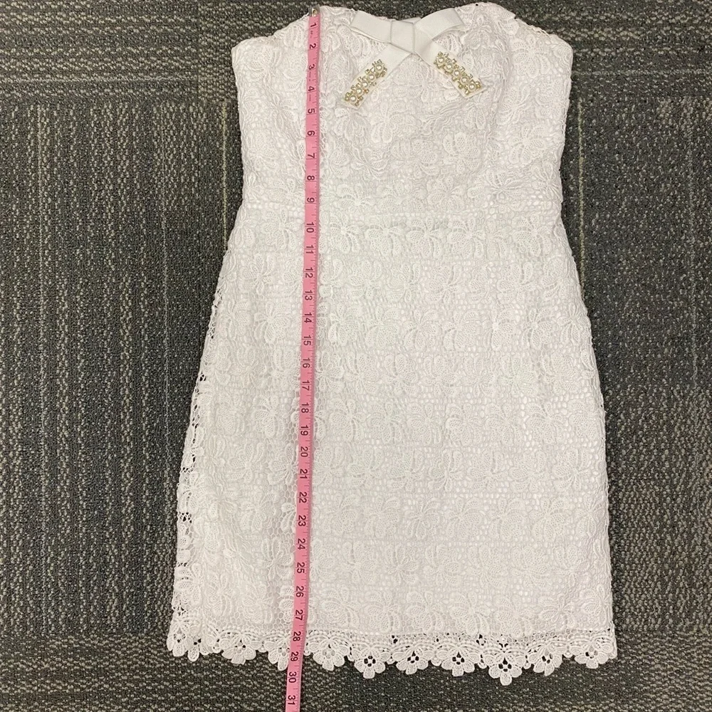 Lilly Pulitzer White Bumblebee Lace Larter Strapless Dress - Picture 8 of 12